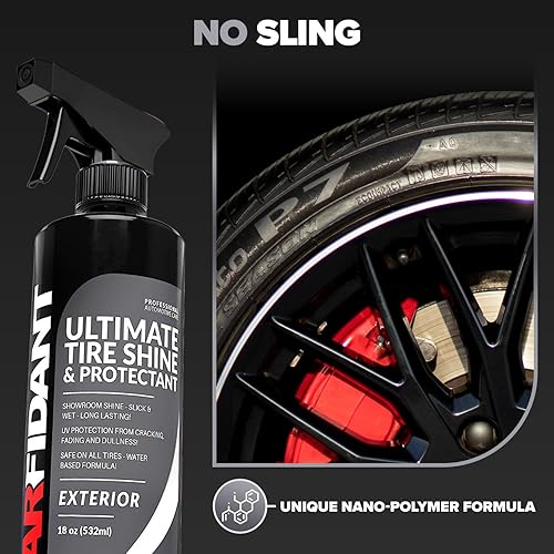 CARFIDANT ULTIMATE TIRE SHINE GALLON - BLACK SATIN FINISH, LONG-LASTING, NON-GREASE 128OZ