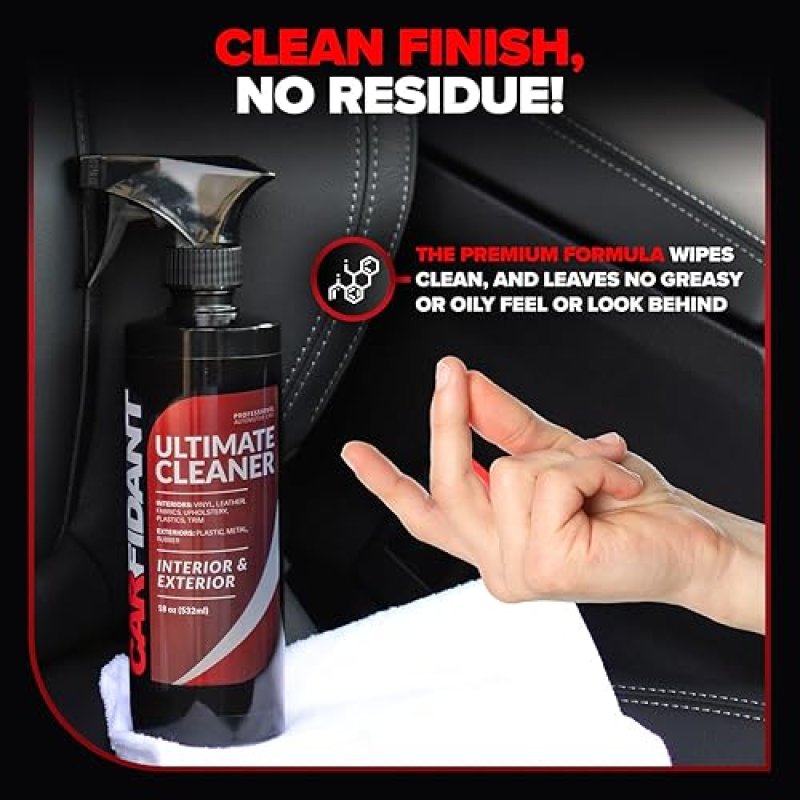 CARFIDANT INTERIOR CLEANER SPRAY 128OZ DEEP CLEANS CAR SEATS, LEATHER, FABRIC DASHBOARD