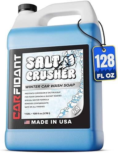 CARFIDANT SALT CRUSHER CAR WASH SOAP 128OZ - THICK FOAM, CORROSION PROTECTION, SALT GRIME REMOVAL