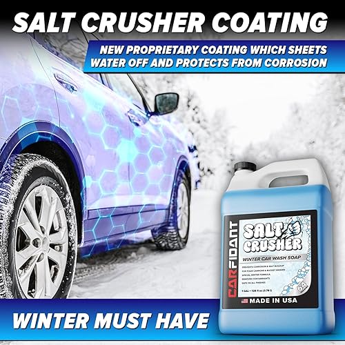 CARFIDANT SALT CRUSHER CAR WASH SOAP 128OZ - THICK FOAM, CORROSION PROTECTION, SALT GRIME REMOVAL
