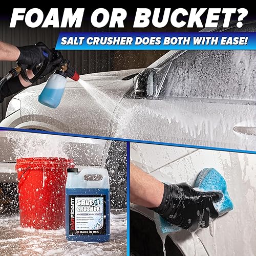 CARFIDANT SALT CRUSHER CAR WASH SOAP 128OZ - THICK FOAM, CORROSION PROTECTION, SALT GRIME REMOVAL
