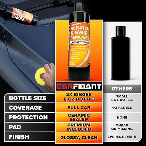 CARFIDANT SCRATCH REPAIR KIT WITH BUFFER PAD CAR PAINT SCRATCH SWIRL REMOVER 8.4 OZ