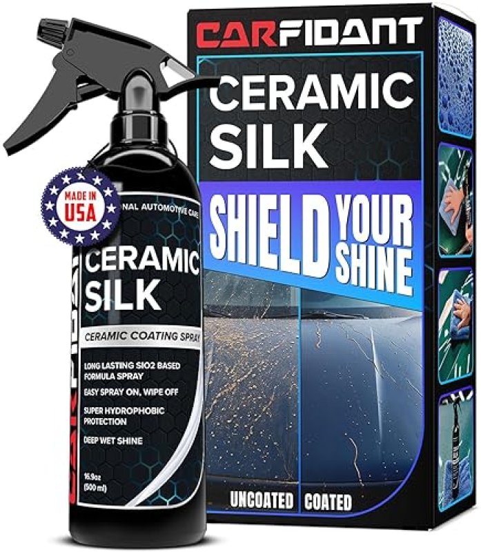 CARFIDANT CERAMIC SILK SPRAY - HIGH GLOSS CERAMIC COATING FOR CARS, RVS BOATS, 16.9 OZ