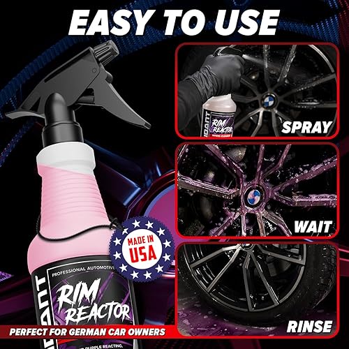 CARFIDANT RIM REACTOR WHEEL CLEANER SPRAY SAFE FOR BMW, MERCEDES, AUDI PORSCHE 16OZ