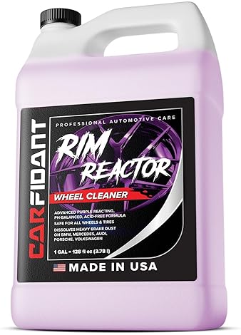 CARFIDANT RIM REACTOR GEL WHEEL CLEANER SPRAY NON-ACID, PH NEUTRAL REMOVES BRAKE DUST GRIME SAFE FOR ALLOY, CH