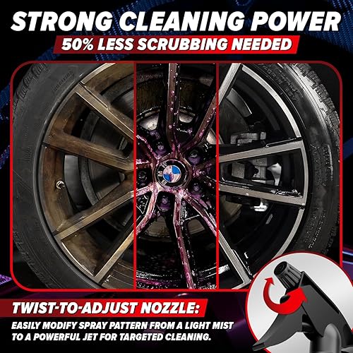 CARFIDANT RIM REACTOR GEL WHEEL CLEANER SPRAY NON-ACID, PH NEUTRAL REMOVES BRAKE DUST GRIME SAFE FOR ALLOY, CH
