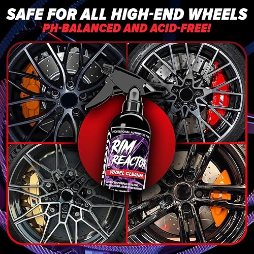 CARFIDANT RIM REACTOR GEL WHEEL CLEANER SPRAY NON-ACID, PH NEUTRAL REMOVES BRAKE DUST GRIME SAFE FOR ALLOY, CH