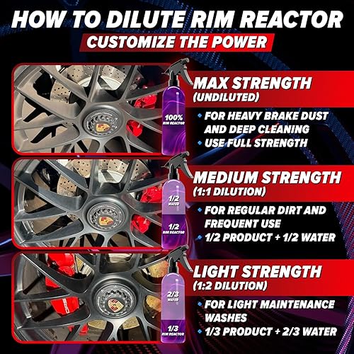 CARFIDANT RIM REACTOR GEL WHEEL CLEANER SPRAY NON-ACID, PH NEUTRAL REMOVES BRAKE DUST GRIME SAFE FOR ALLOY, CH