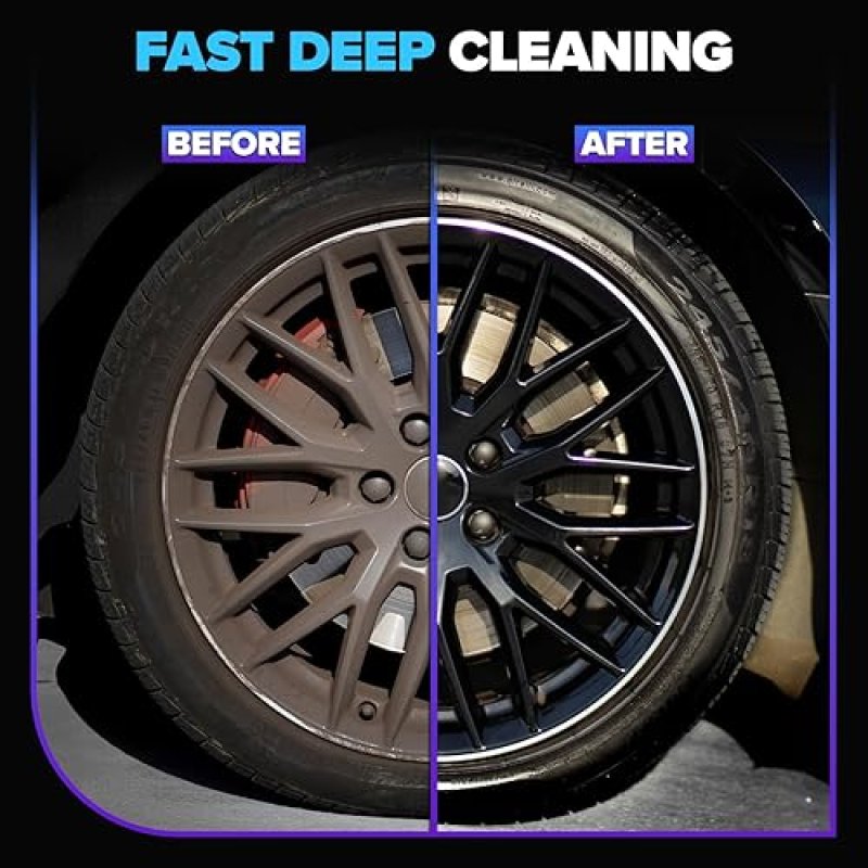 CARFIDANT ULTIMATE WHEEL TIRE CLEANER SPRAY NON-ACIDIC, REMOVES BRAKE DUST, 18 OZ