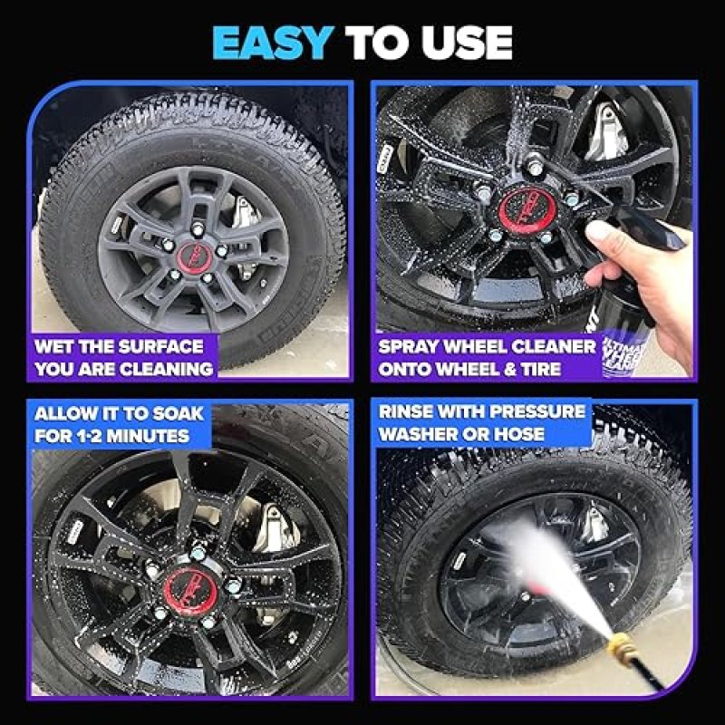 CARFIDANT ULTIMATE WHEEL TIRE CLEANER SPRAY NON-ACIDIC, REMOVES BRAKE DUST, 18 OZ