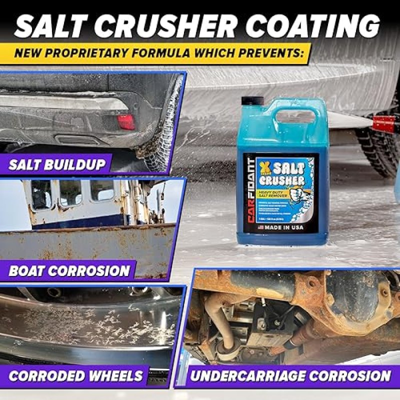 CARFIDANT XTREME SALT CRUSHER HEAVY DUTY BOAT WASH SALT REMOVER, MARINE ENGINE FLUSH, 1 GALLON