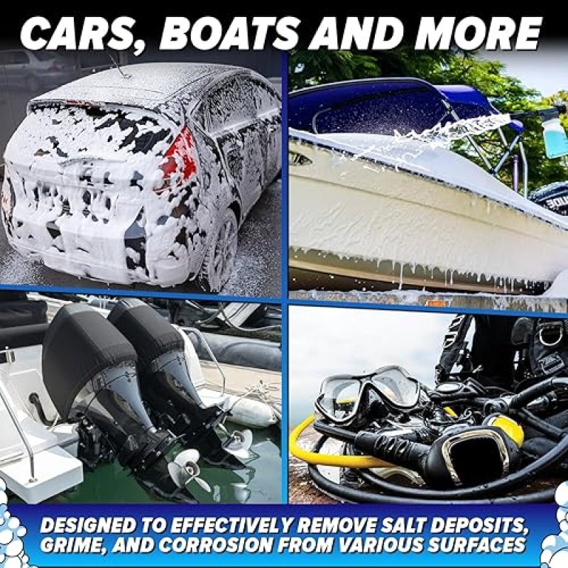 CARFIDANT XTREME SALT CRUSHER HEAVY DUTY BOAT WASH SALT REMOVER, MARINE ENGINE FLUSH, 1 GALLON