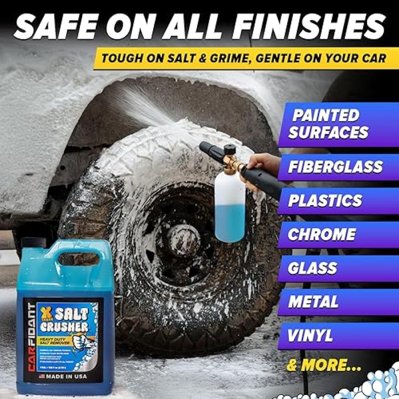 CARFIDANT XTREME SALT CRUSHER HEAVY DUTY BOAT WASH SALT REMOVER, MARINE ENGINE FLUSH, 1 GALLON