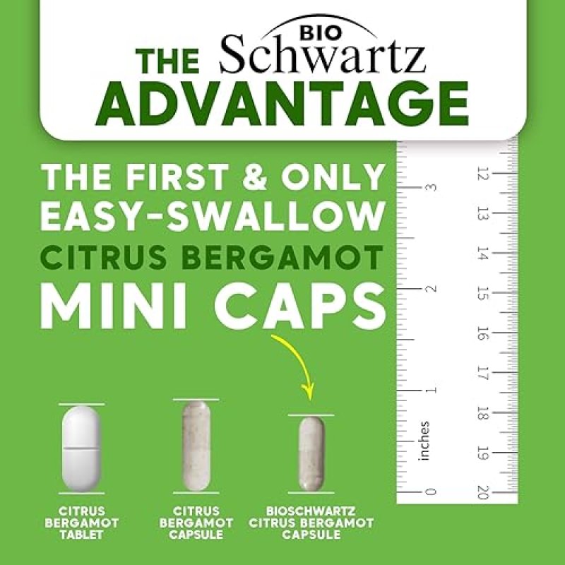 BIOSCHWARTZ CITRUS BERGAMOT 1000MG SUPPLEMENT FOR CHOLESTEROL HEART HEALTH VEGAN, NON-GMO, 120 CAPS