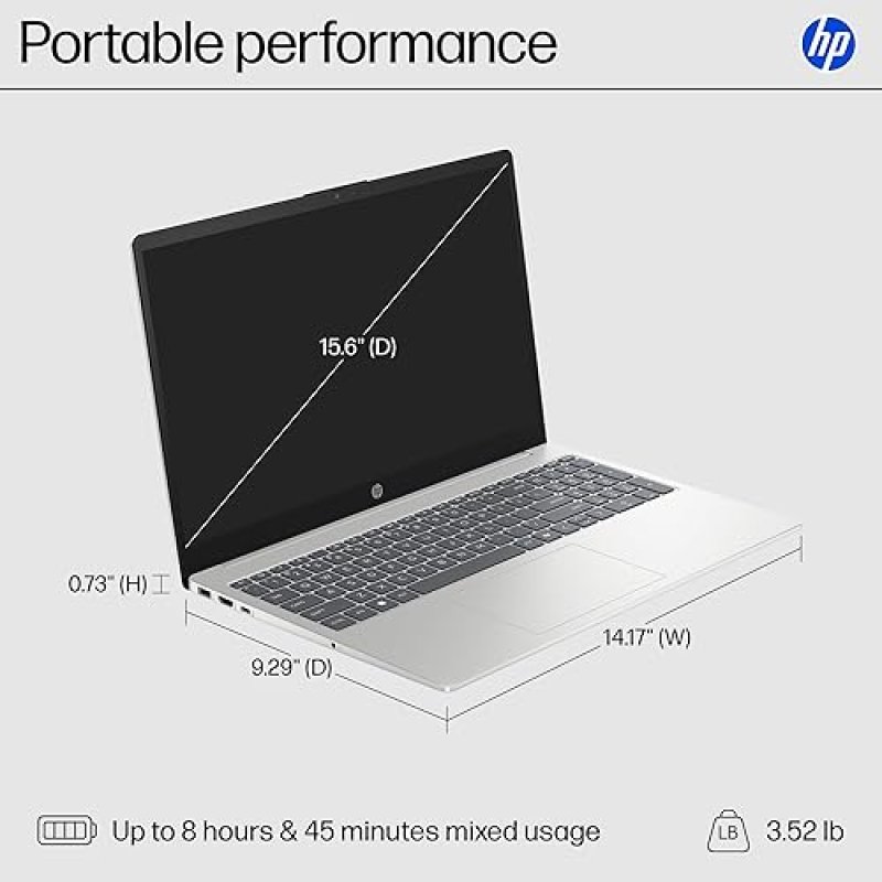 HP 15.6 LAPTOP AMD RYZEN 3 7320U, 8GB RAM, 128GB SSD, HD TOUCHSCREEN, WINDOWS 11