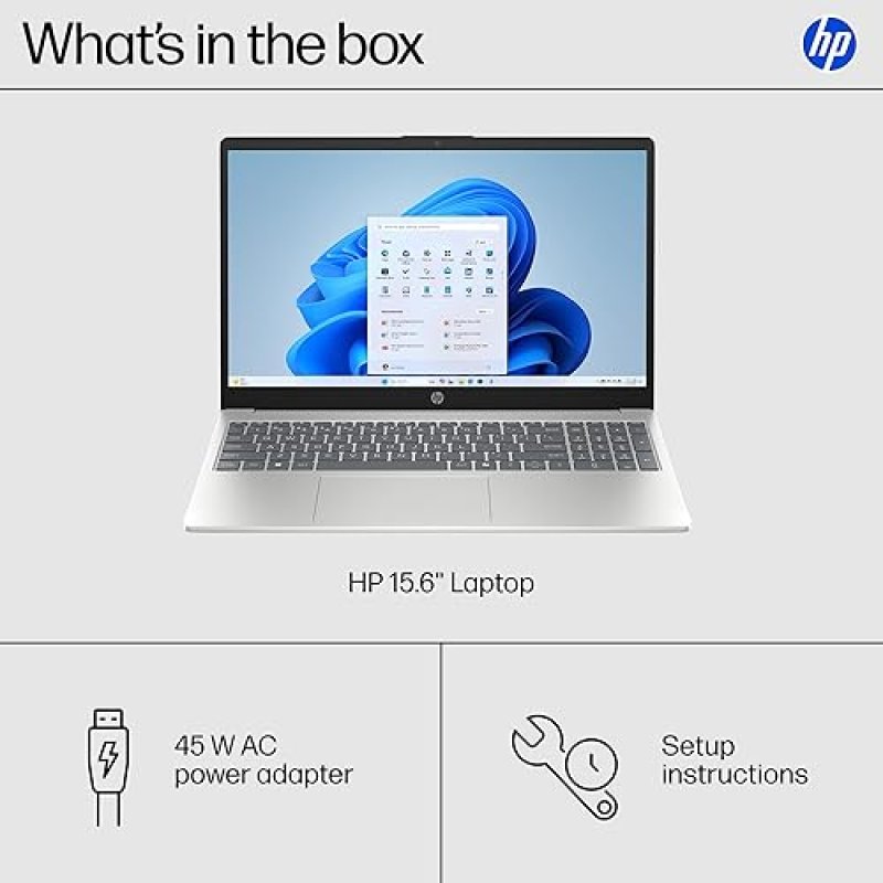 HP 15.6 LAPTOP AMD RYZEN 3 7320U, 8GB RAM, 128GB SSD, HD TOUCHSCREEN, WINDOWS 11