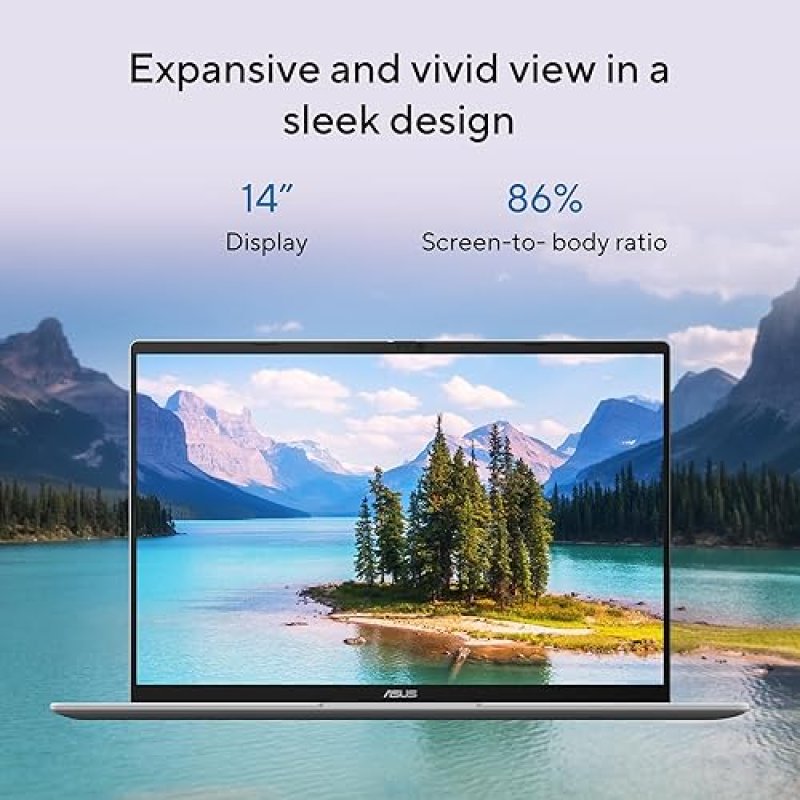 ASUS VIVOBOOK 14 WUXGA LAPTOP, SNAPDRAGON CPU, 16GB RAM, 512GB SSD, WINDOWS 11, SILVER