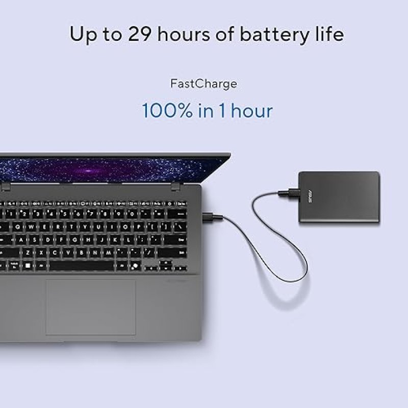 ASUS VIVOBOOK 14 WUXGA LAPTOP, SNAPDRAGON CPU, 16GB RAM, 512GB SSD, WINDOWS 11, SILVER