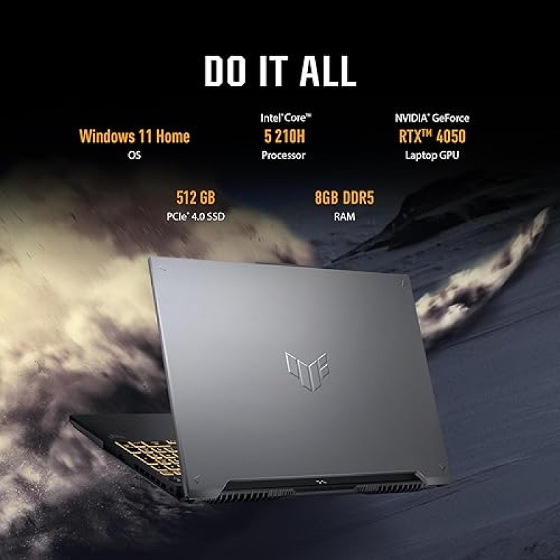 ASUS TUF GAMING F16 2024 LAPTOP, 16 FHD 144HZ, INTEL CORE I5-12490H, RTX 4050, 8GB RAM, 512GB SSD