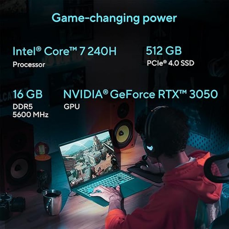 ASUS V16 GAMING LAPTOP 16 WUXGA 144HZ, INTEL CORE I7, RTX 3050, 16GB RAM, 512GB SSD, WIN 11