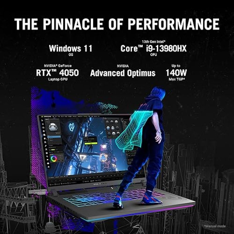 ASUS ROG STRIX G16 16 QHD 240HZ GAMING LAPTOP I9-13980HX RTX 4050 16GB 1TB SSD WIN 11