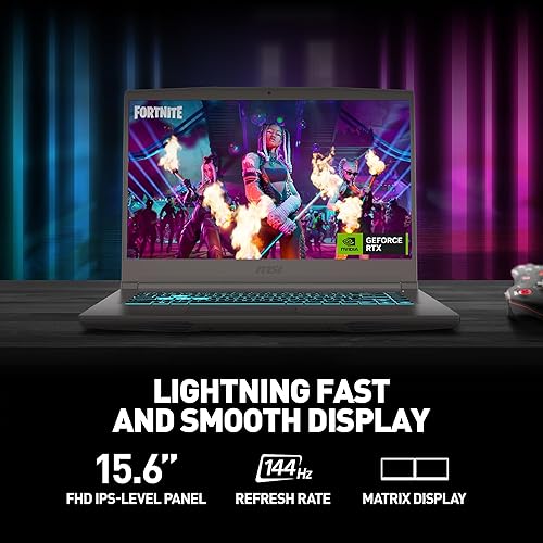 MSI THIN A15 15.6 FHD 144HZ GAMING LAPTOP RYZEN 5-7535HS RTX 2050 8GB DDR5 512GB SSD WIN 11