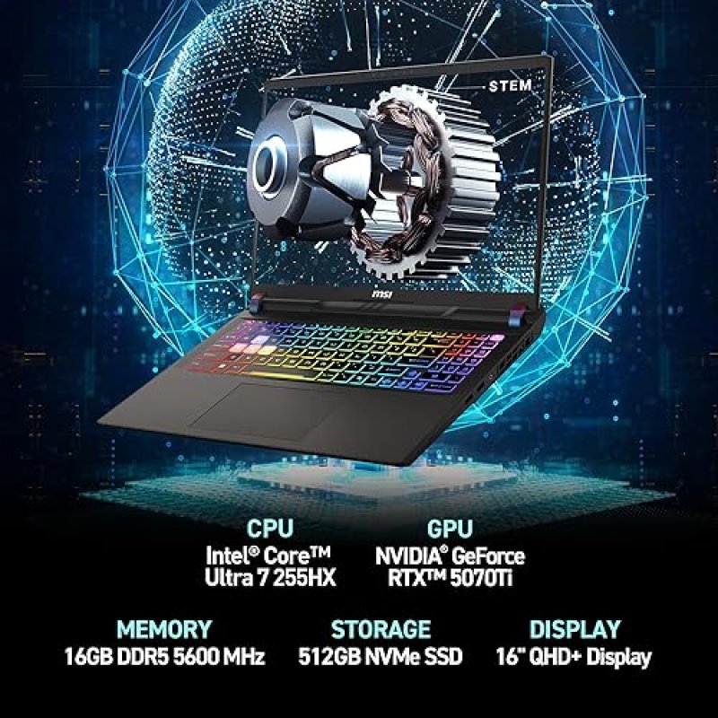 MSI VECTOR 16 HX 16 FHD 144HZ GAMING LAPTOP INTEL CORE ULTRA 7-255HX RTX 5070TI 16GB RAM