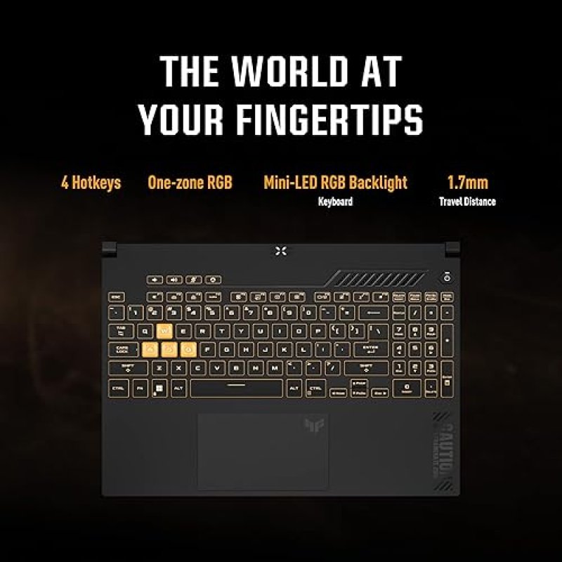 ASUS TUF GAMING F15 15.6 FHD 144HZ LAPTOP, INTEL I5-13500H, RTX 4050, 16GB RAM, 512GB SSD