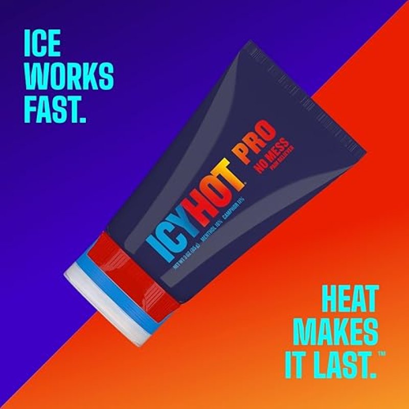 ICY HOT PRO 3 OZ PAIN RELIEF CREAM WITH MENTHOL CAMPHOR - NO-MESS MASSAGING APPLICATOR