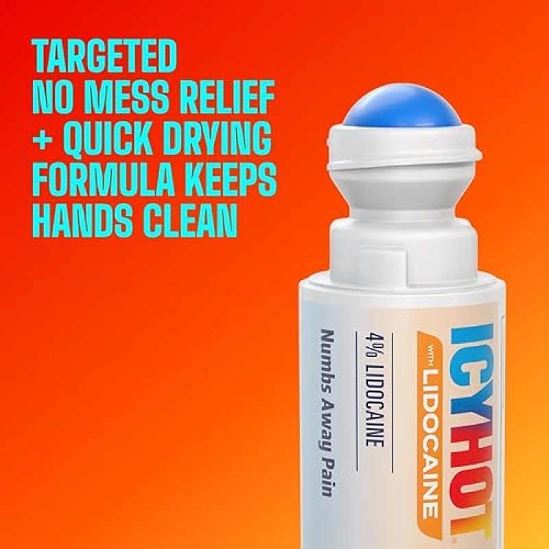 ICY HOT MAXIMUM STRENGTH LIDOCAINE PAIN RELIEF LIQUID WITH NO-MESS APPLICATOR, 2.5 OZ