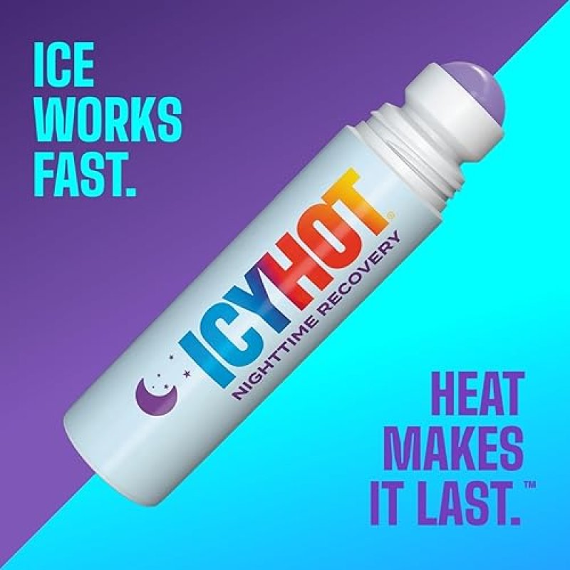 ICY HOT NIGHTTIME ROLL-ON PAIN RELIEF 8 MENTHOL WITH LAVENDER SCENT, 2 OZ NO MESS
