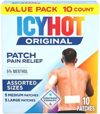 ICY HOT PAIN RELIEF PATCH VARIETY PACK 5 MENTHOL, 5 MEDIUM 5 LARGE FABRIC PATCHES, 10 CT