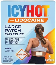 ICY HOT MAX STRENGTH LIDOCAINE PAIN RELIEF PATCHES, 5 COUNT FAST, TARGETED PAIN RELIEF