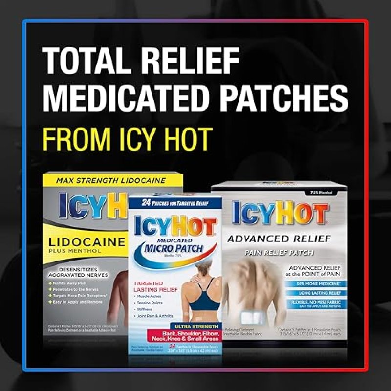 ICY HOT ORIGINAL LARGE PAIN RELIEF PATCHES 15 COUNT FOR BACK LARGE AREAS RELIEF