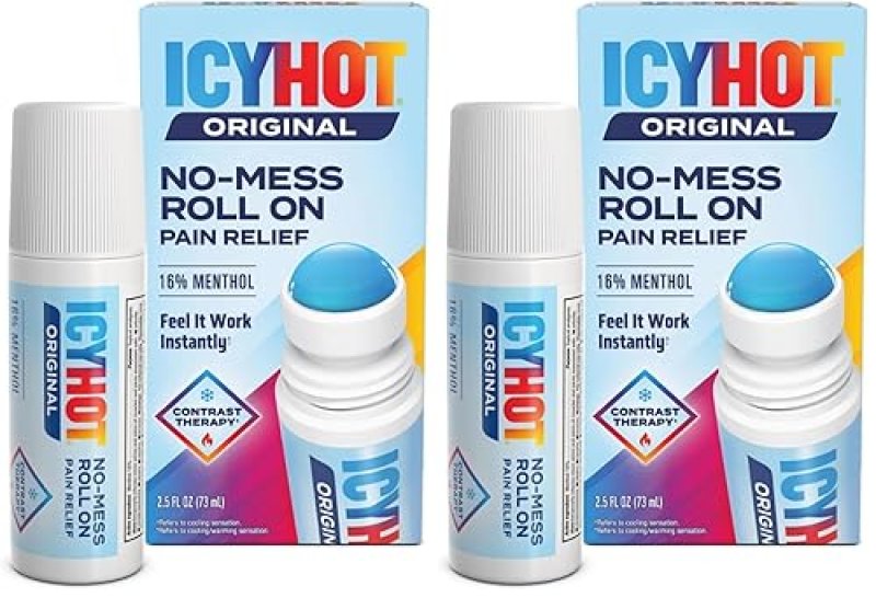 ICY HOT ORIGINAL MEDICATED PAIN RELIEF LIQUID 2.5 OZ WITH NO MESS APPLICATOR, PACK OF 2