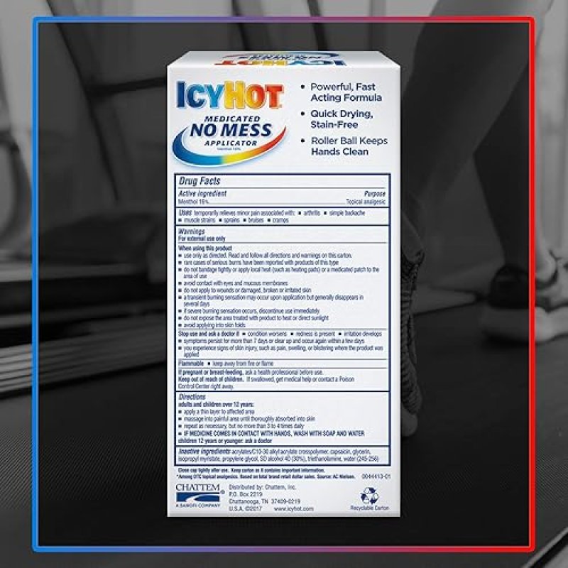 ICY HOT ORIGINAL MEDICATED PAIN RELIEF LIQUID 2.5 OZ WITH NO MESS APPLICATOR, PACK OF 2