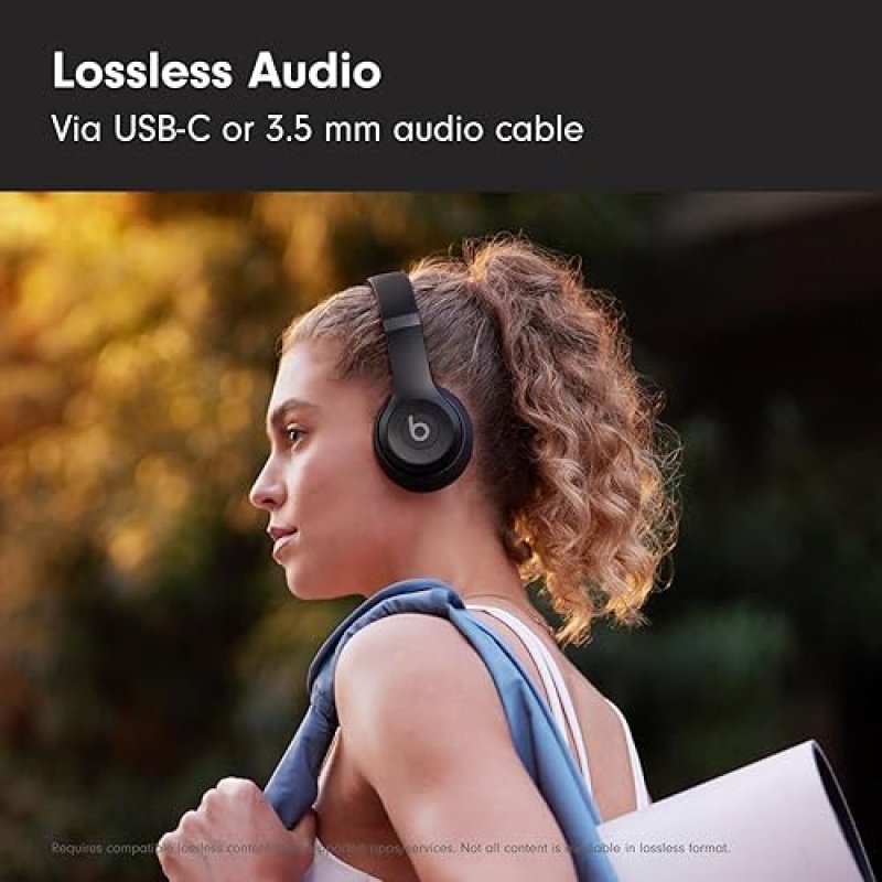 BEATS SOLO 4 WIRELESS BLUETOOTH ON-EAR HEADPHONES, MATTE BLACK, 50-HOUR BATTERY, APPLE ANDROID COMPA