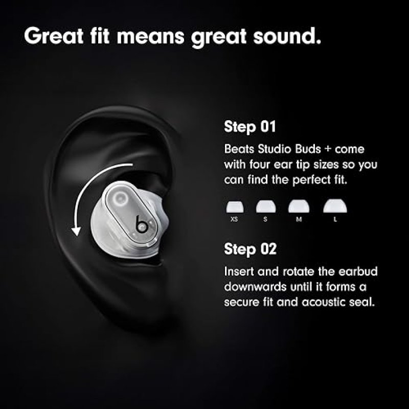 BEATS STUDIO BUDS TRUE WIRELESS NOISE CANCELLING EARBUDS, SWEAT-RESISTANT, MIC, COSMIC SILVER