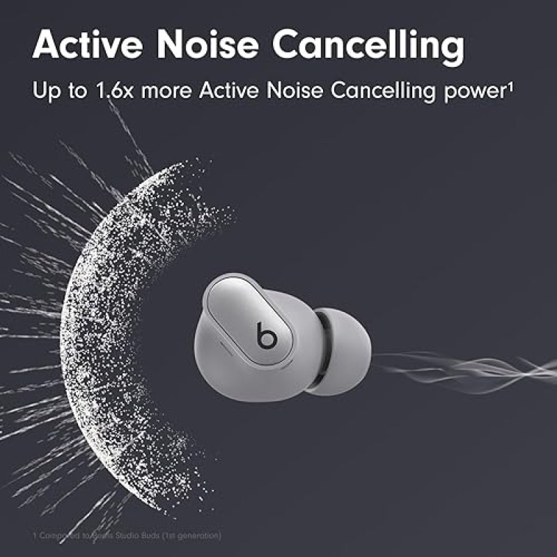 BEATS STUDIO BUDS TRUE WIRELESS NOISE CANCELLING EARBUDS, SWEAT-RESISTANT, MIC, COSMIC SILVER