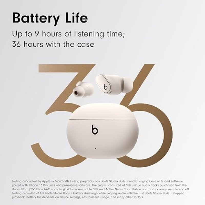 BEATS STUDIO BUDS TRUE WIRELESS NOISE CANCELLING EARBUDS WITH MIC, SWEAT RESISTANT IVORY