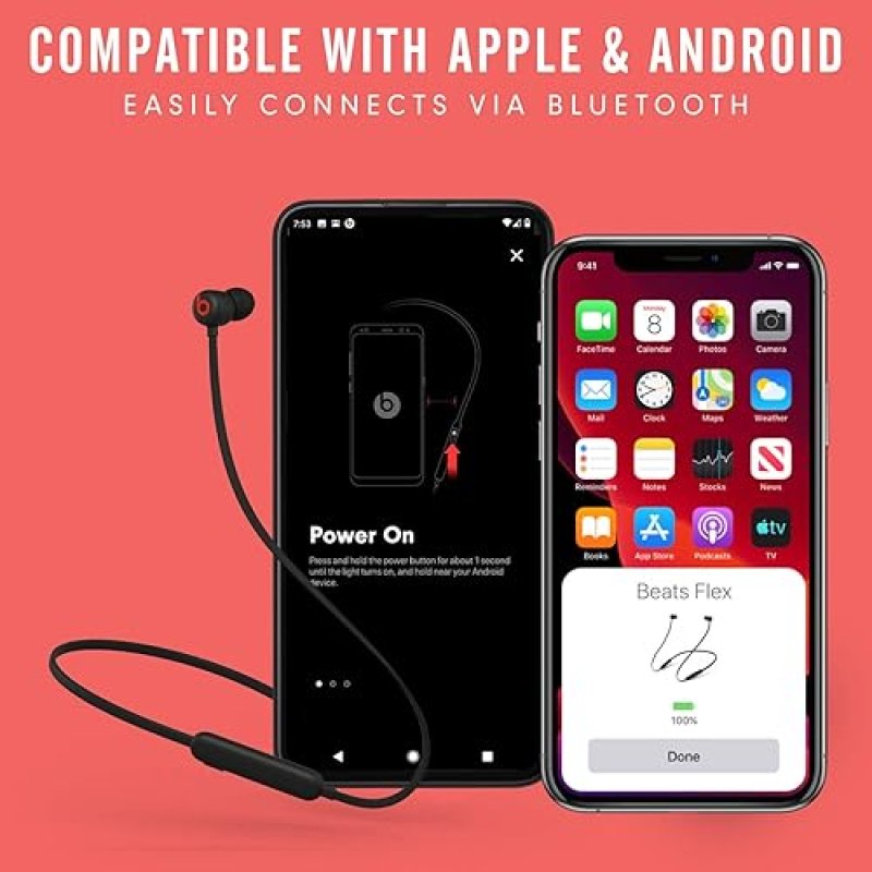 BEATS FLEX WIRELESS EARBUDS WITH APPLE W1 CHIP, MAGNETIC, BLUETOOTH 5.0, 12H PLAYTIME - BLACK