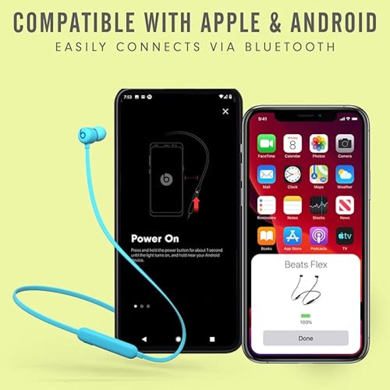 BEATS FLEX WIRELESS EARBUDS WITH APPLE W1 CHIP, MAGNETIC, BLUETOOTH 5.0, 12H PLAYTIME - FLAME BLUE