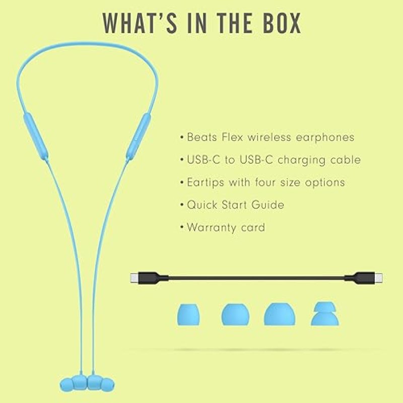 BEATS FLEX WIRELESS EARBUDS WITH APPLE W1 CHIP, MAGNETIC, BLUETOOTH 5.0, 12H PLAYTIME - FLAME BLUE