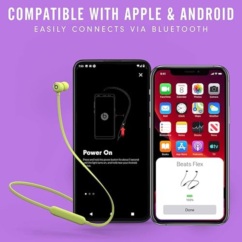 BEATS FLEX WIRELESS EARBUDS WITH APPLE W1 CHIP, MAGNETIC, BLUETOOTH 5.0, 12H PLAYTIME - YUZU YELLOW