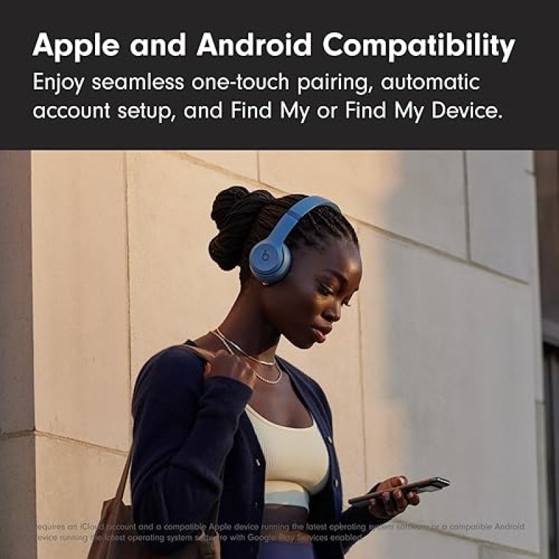 BEATS SOLO 4 WIRELESS BLUETOOTH ON-EAR HEADPHONES SLATE BLUE, APPLE ANDROID, 50H BATTERY