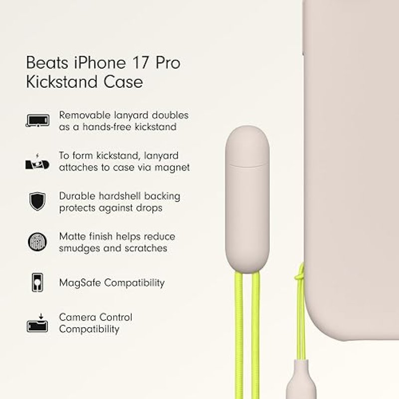 BEATS IPHONE 17 PRO CASE LIME STONE WITH MAGSAFE, KICKSTAND, CAMERA CONTROL LANYARD
