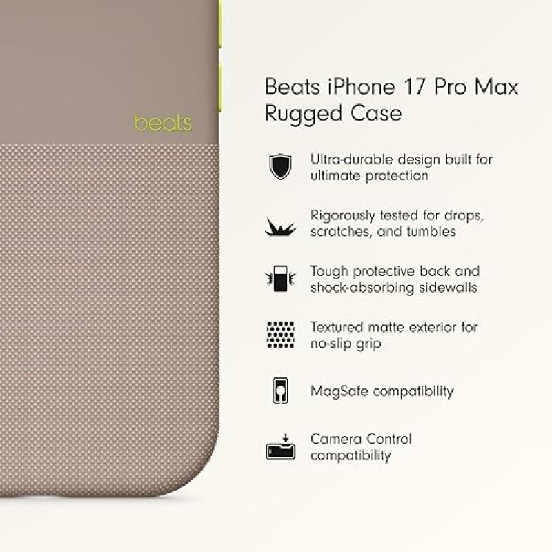 BEATS RUGGED IPHONE 17 PRO MAX CASE WITH MAGSAFE, CAMERA CONTROL, SCRATCH DROP PROOF - ALPINE GRAY