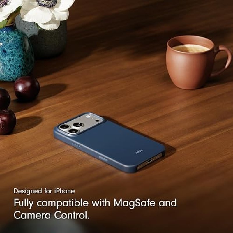 BEATS IPHONE 17 PRO MAX CASE WITH MAGSAFE CAMERA CONTROL, MATTE BEDROCK BLUE, MICROFIBER LINING