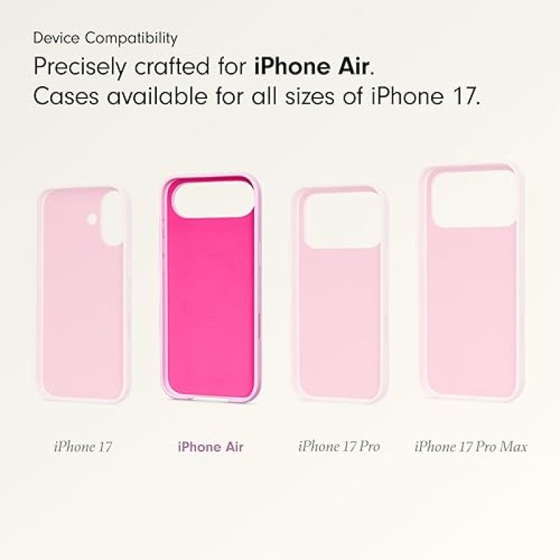 BEATS PEBBLE PINK IPHONE AIR CASE WITH MAGSAFE, CAMERA CONTROL, MATTE FINISH MICROFIBER LINING