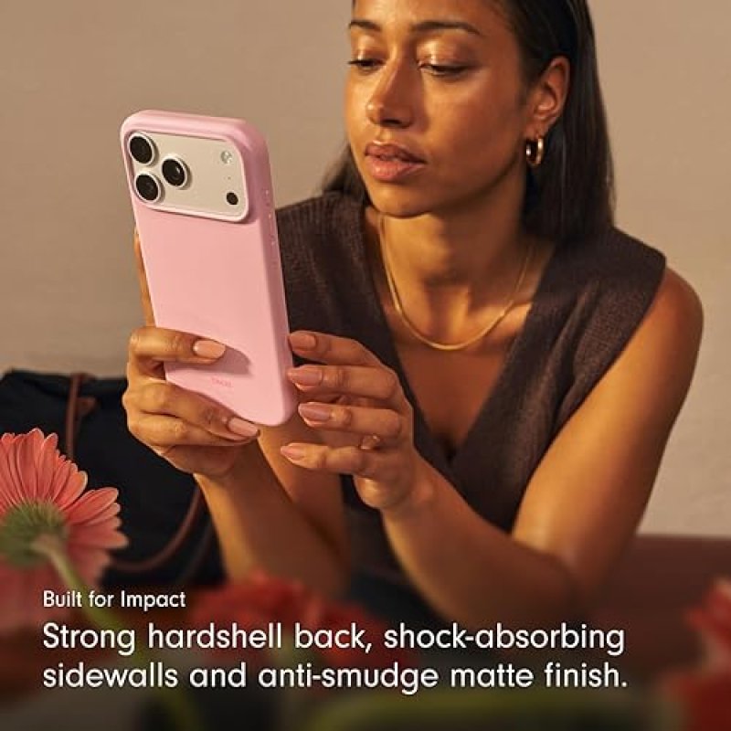 BEATS PEBBLE PINK IPHONE AIR CASE WITH MAGSAFE, CAMERA CONTROL, MATTE FINISH MICROFIBER LINING